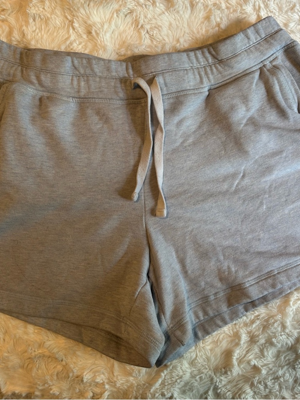 Cozy Women's Drawstring Lounge Shorts — Light Gray